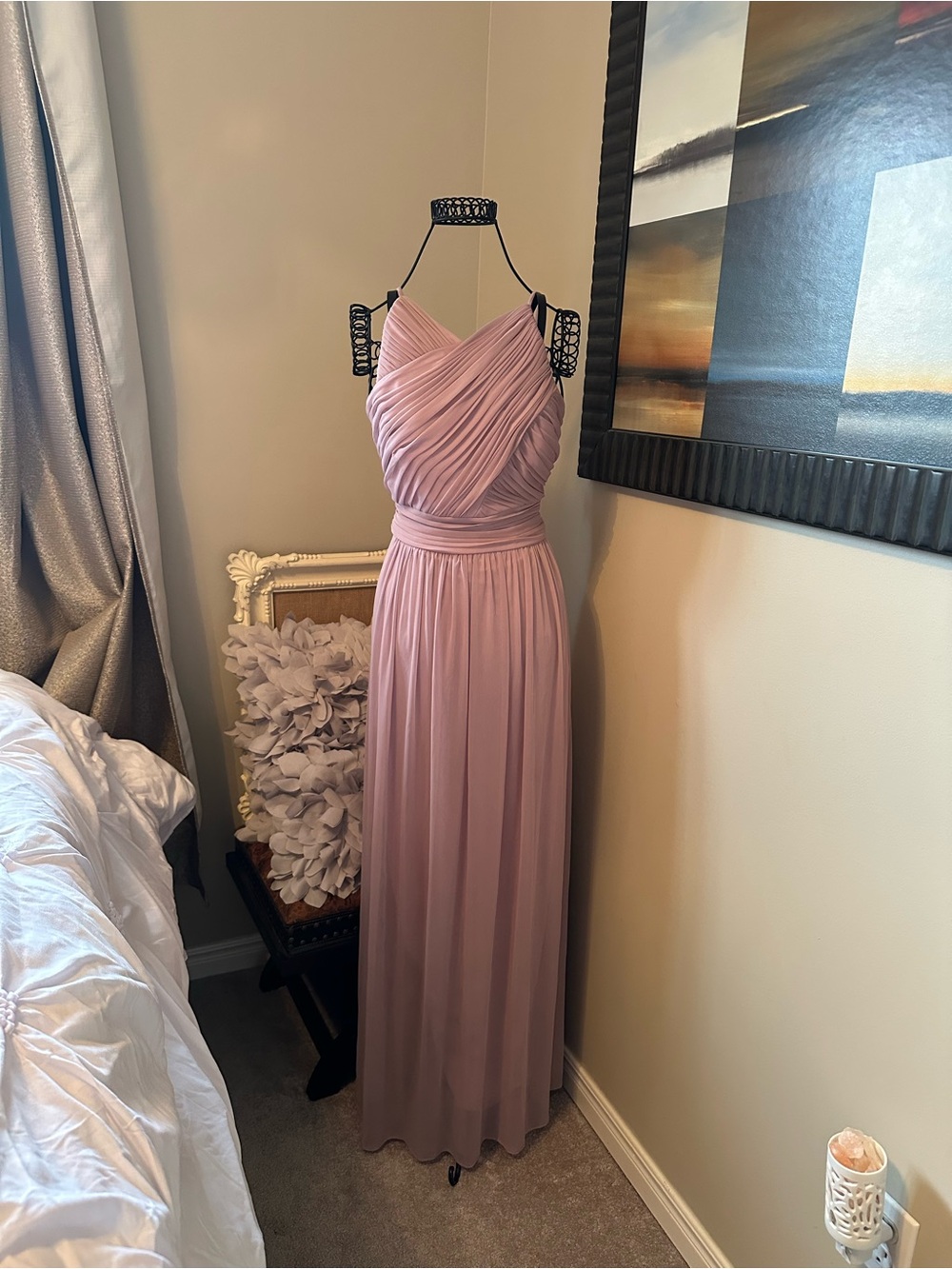 Alfred Sung Style D678 Maxi Chiffon Sleeveless Halter Dress